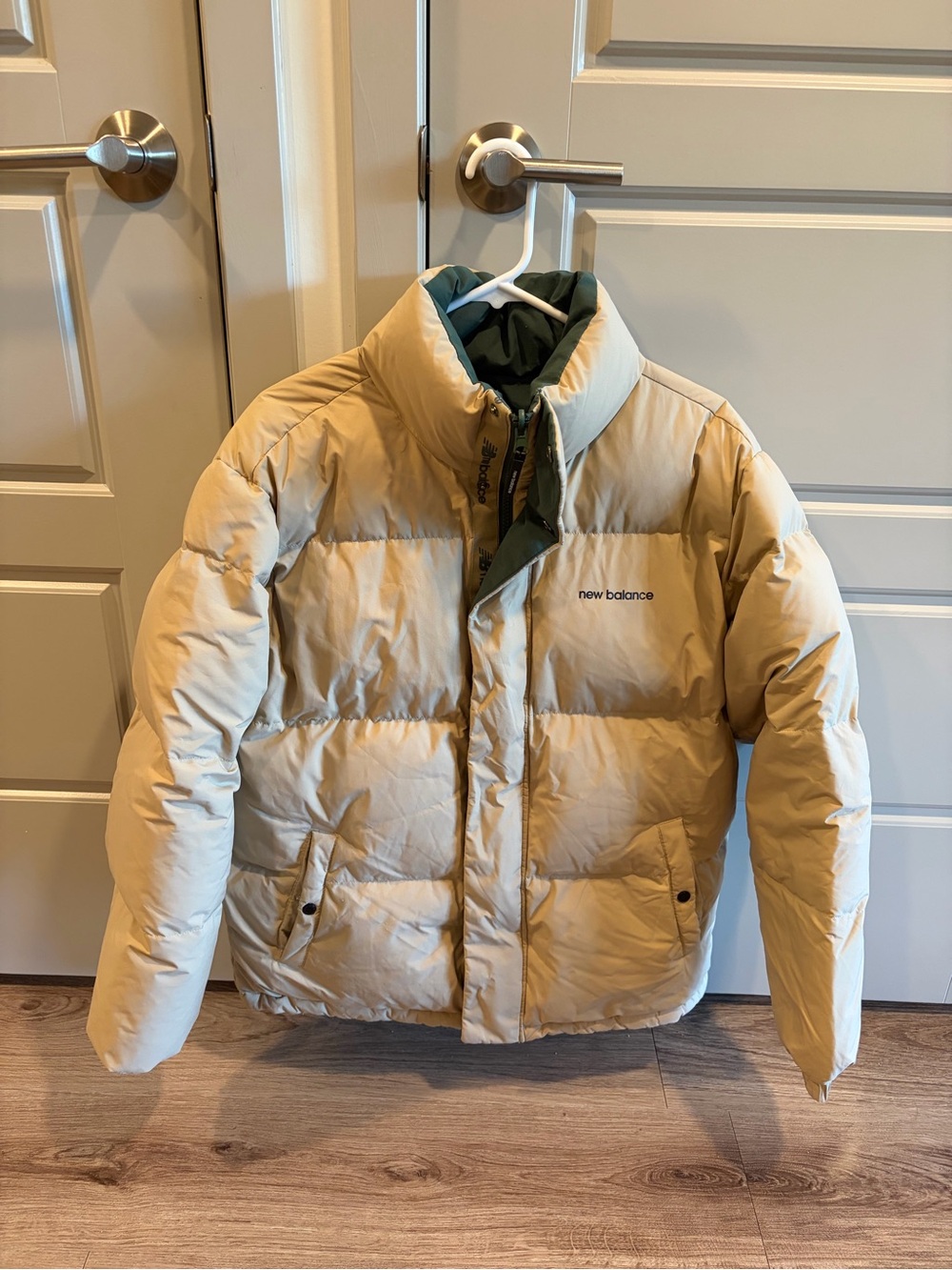 New Balance Kids Beige Puffer Reversible Jacket